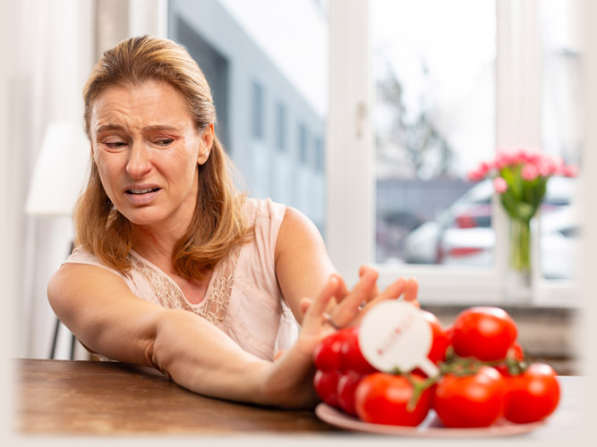 Woman Avoiding Healthy Foods